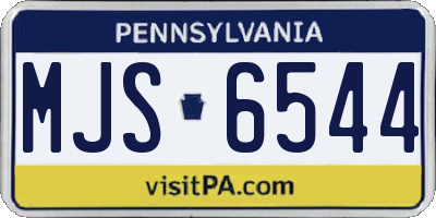 PA license plate MJS6544