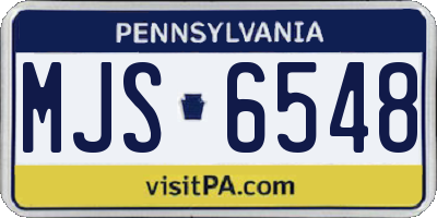 PA license plate MJS6548