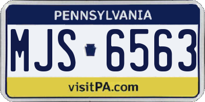 PA license plate MJS6563