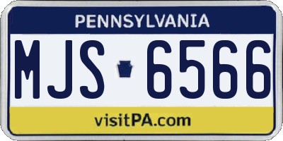 PA license plate MJS6566