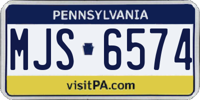 PA license plate MJS6574
