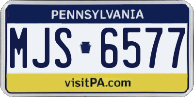 PA license plate MJS6577