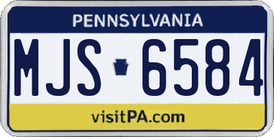 PA license plate MJS6584