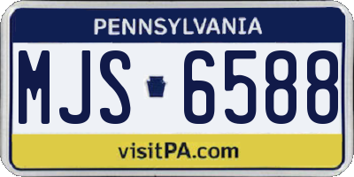 PA license plate MJS6588
