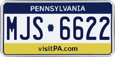 PA license plate MJS6622