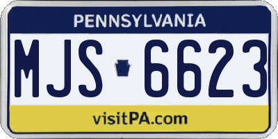 PA license plate MJS6623