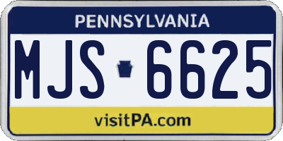 PA license plate MJS6625