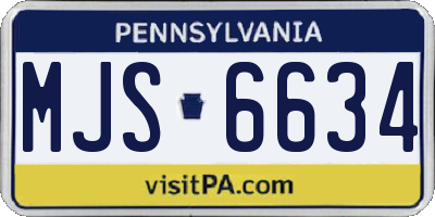 PA license plate MJS6634