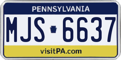 PA license plate MJS6637