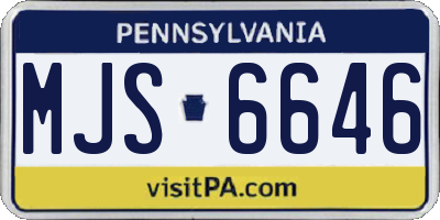PA license plate MJS6646