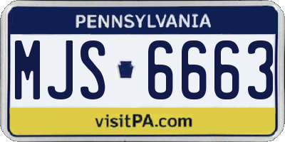 PA license plate MJS6663