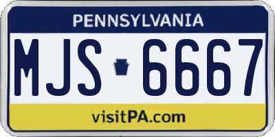 PA license plate MJS6667