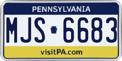 PA license plate MJS6683