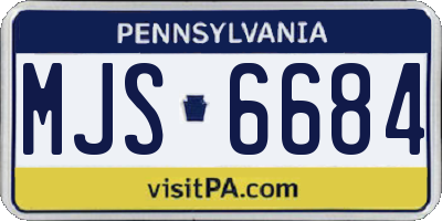 PA license plate MJS6684