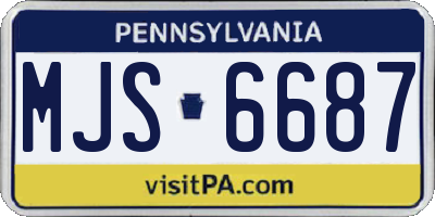 PA license plate MJS6687