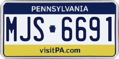 PA license plate MJS6691