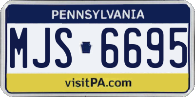 PA license plate MJS6695
