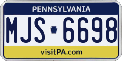 PA license plate MJS6698