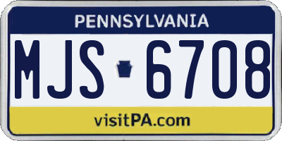 PA license plate MJS6708