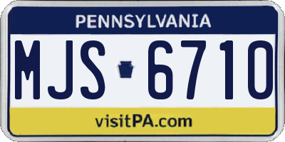 PA license plate MJS6710