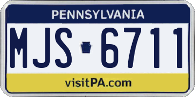 PA license plate MJS6711