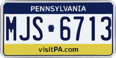 PA license plate MJS6713