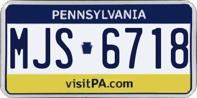 PA license plate MJS6718