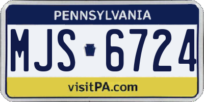 PA license plate MJS6724