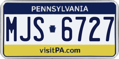 PA license plate MJS6727