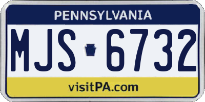 PA license plate MJS6732