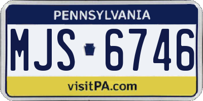 PA license plate MJS6746