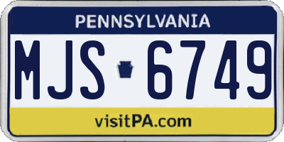 PA license plate MJS6749