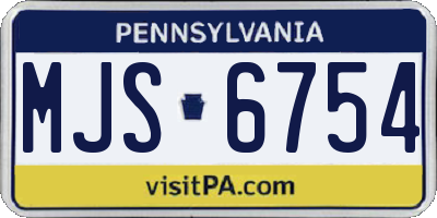 PA license plate MJS6754