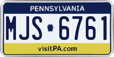 PA license plate MJS6761