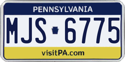PA license plate MJS6775