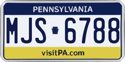 PA license plate MJS6788