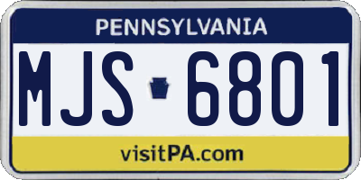 PA license plate MJS6801