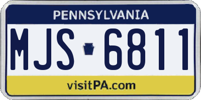 PA license plate MJS6811