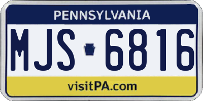PA license plate MJS6816