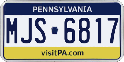 PA license plate MJS6817
