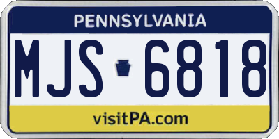PA license plate MJS6818