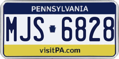 PA license plate MJS6828