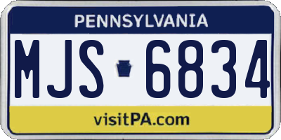 PA license plate MJS6834
