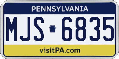 PA license plate MJS6835