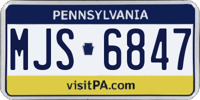 PA license plate MJS6847