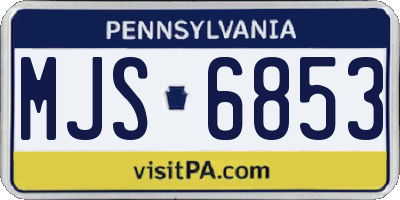 PA license plate MJS6853