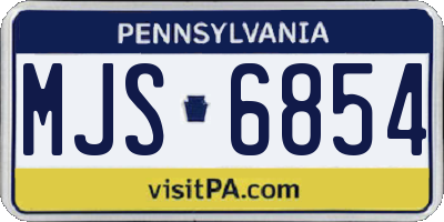 PA license plate MJS6854