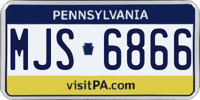 PA license plate MJS6866