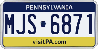 PA license plate MJS6871