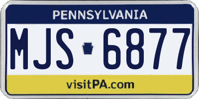 PA license plate MJS6877